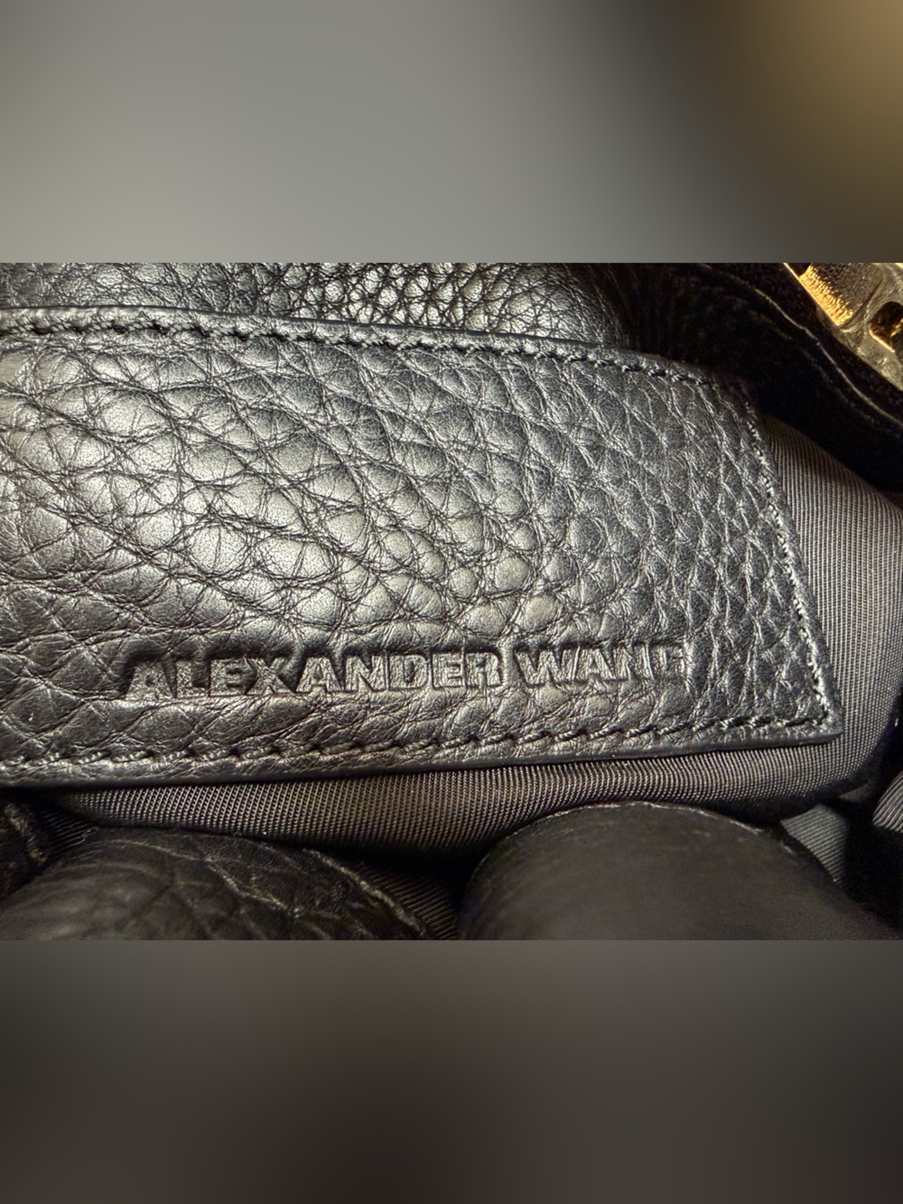 Alexander Wang Diego Black Pebbled Leather Studded Bucket Crossbody Bag - Picture 6 of 13